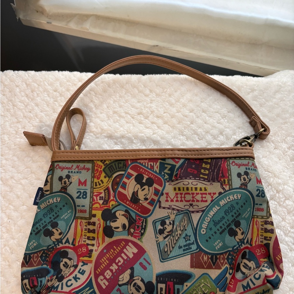 Disney Multicolor Mickey Patchwork Crossbody with… - image 1